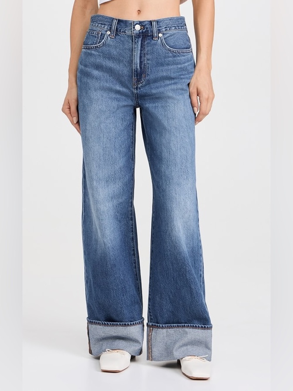 Madewell Superwide Leg Cuffed Jeans